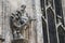 Detail of the Milan Cathedral, ancient cathedral church in the center of Milan, Italy.