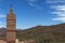 Detail of a minaret in a small traditional village in the Atlas Mountains region, in Morocco