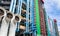 Detail of the Modern high-tech architecture of the Centre Georges Pompidou