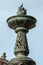 Detail of monument of King John in front of Dresden opera burning fire