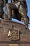 Detail of the monument. Railway station in Tula, Russia.