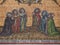 Detail of the Mosaic on the Golden Gate of Saint Vitus Cathedral in Prague, Czech Republic. Six Czech patron saints -