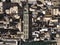 Detail of mosque tower Aerial view panorama of the Fez el Bali medina Morocco. Fes el Bali was founded as the capital of the