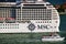Detail of MSC cruise ship moving through San Marco canal in Venice, Italy