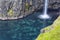 Detail of Mulafossur Waterfall, on Faroe Islands