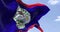 Detail of the national flag of Belize waving in the wind on a clear day