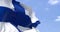 Detail of the national flag of Finland waving in the wind on a clear day