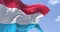 Detail of the national flag of Luxembourg waving in the wind on a clear day