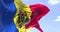 Detail of the national flag of Moldova waving in the wind on a clear day