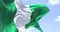 Detail of the national flag of Nigeria waving in the wind on a clear day