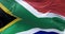 Detail of the national flag of South Africa flying in the wind