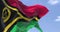 Detail of the national flag of Vanuatu waving in the wind on a clear day