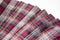 Detail of new fashion plaid pleated skirt: red, maroon, gray tartan school uniform fabric cotton/woolen material
