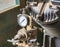 detail ol rusty manometer for air pressure