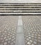 Detail of an old italian stone staircase whit paving stone in po