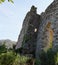 detail of old ruins of a castle near biassa a little village in la spezia