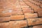 Detail of old Spanish tile roof of Pampatar Fort on Margarita, V