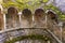 Detail of old spiral staircase goes down. Sintra, Quinta da Regaleira