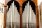 Detail of an organ in Cathedral Bari to play pieces of music during religious celebrations