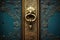 detail of ornate brass door handle