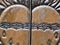 Detail of ornate carved doors, Chimayo, New Mexico