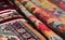 detail of Persian rugs and kilim type for sale in the ethnic mar