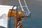 Detail photos of a sailing yacht, piece of the mast tree