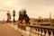 Detail of Pont Alexandre III and  Hotel des Invalides and Eiffel Tower in the back