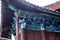 Detail of the porch of the Temple of the Jade Peak Temple of the Camellias, Baisha village, Lijiang, Yunnan, China