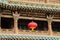 Detail of the protective wooden structures in front of the Yungang Grottoes