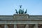 Detail quadriga on Brandenburg Gate (Brandenburger Tor) is a architectural monument in the heart of Berlin\'s Mitte district