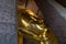 Detail of Reclining Buddha statue. Bangkok