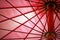 Detail of red umbrella. abstract background.