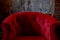 Detail of the red velvet armchairs. Retro furniture.Beautiful and elegant