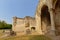 Detail of the remains of the Abbey of Chaalis, France, wide angle view