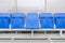 Detail of Reserve chair and staff coach bench in sport stadium