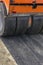 Detail of road roller during asphalt patching works 4
