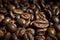Detail of roasted coffee closeup