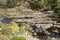 Detail of the rocky river bank of Paiva river at Arouca Geopark