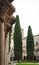 Detail of a romanesque cloister in Santa Maria de Poblet Monastery,