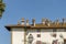 A detail of the roof of the ancient Medici villa la ferdinanda in Artimino, Prato, Italy, known as the hundred chimneys