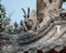 Detail of roof of ancient Taoist temple at Laoshan near Qingdao