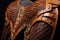 detail of saddle parts and leather pieces