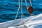 Detail of a sailing boat in the port