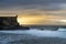 Detail of the Sao Juliao da Barra Fort with the waves breaking at Carcavelos