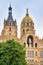 Detail of Schwerin castle with rider. Mecklenburg-Western Pomerania, Germany