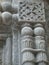 Detail of sculptures in stone on a wall of a monastery in Armenia.