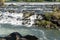 Detail shot of beautiful Idaho Falls waterfall during summer