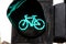 Detail shot with a bicycle traffic light switched to green colour