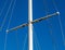 Detail shot of sailing boat poles in marina.